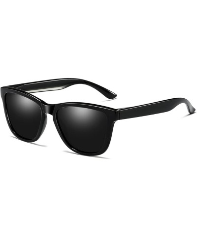 Polarized Sunglasses for Men Women Retro Classic UV400 Protection Sunglasses A15:black Frames/Black Lens $8.54 Round
