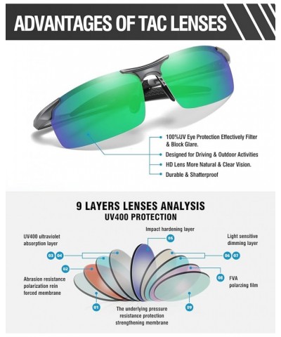 Mens Sports Polarized Sunglasses UV Protection Sunglasses for Men 8177s Gunmetal Frame Revo Green Lens $14.34 Aviator
