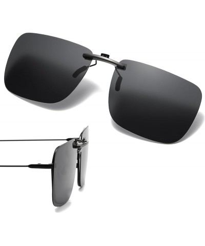 Clip on Sunglasses Polarized - Clip on Over Prescription Glasses for Men Women Black Grey $7.83 Rectangular