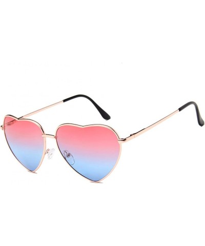 Vintage Heart Sunglasses Women Candy Color Gradient Glasses Outdoor Party 02 Gold-redblue As Picture $15.12 Sport