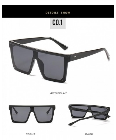 Large Frame Square Men and Women Sunglasses Fashion Outdoor Decorative Sunglasses (Color : 8, Size : 1) 1 8 $10.69 Designer