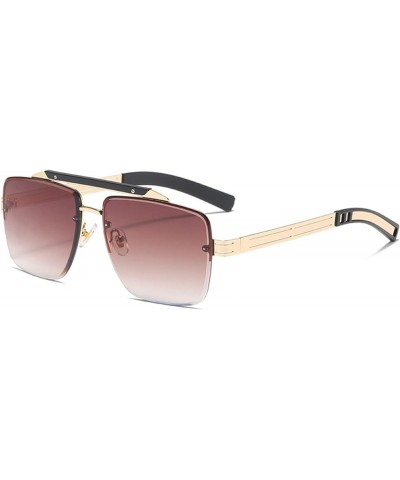 Square Frame Metal Men and Women Outdoor Vacation Decorative Sunglasses (Color : G, Size : 1) 1 F $16.22 Designer