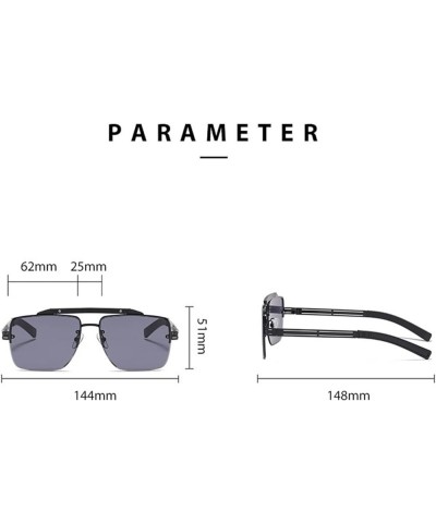 Square Frame Metal Men and Women Outdoor Vacation Decorative Sunglasses (Color : G, Size : 1) 1 F $16.22 Designer