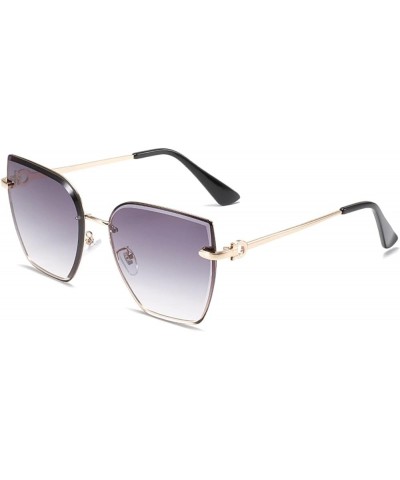 Frameless Fashion Square Large Frame Sunglasses for Men and Women (Color : F, Size : Medium) Medium A $17.09 Designer