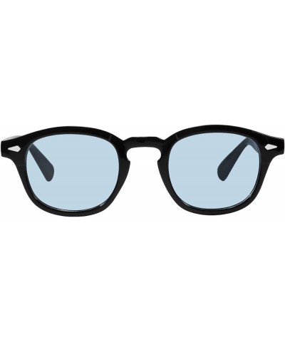 Inspired Square Sunglasses With Rivets Tinted Lens UV400 Black A Blue $11.06 Square