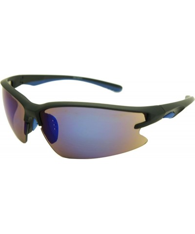 ColorViper Double Injection Sunglasses SPORTS 2758 Matte Black Blue / Blue Mirror $12.25 Wayfarer