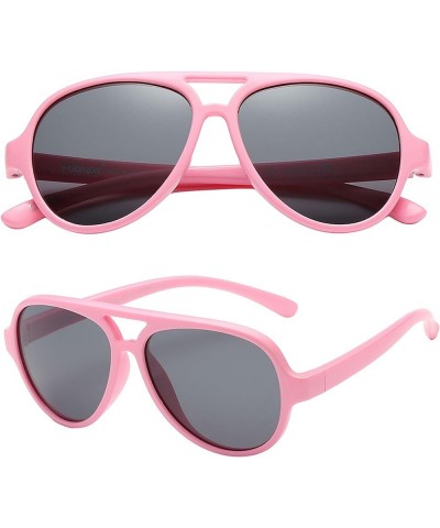 Kids Sunglasses - Bendable and Polarized Aviator Sunglasses - BPA Free - Ages 3-7 Princess Pink | Polarized Smoke $9.48 Aviator