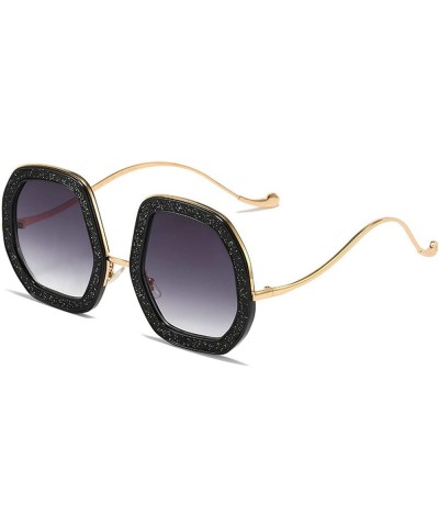 2022 New Oversized Square Sunglasses Women Luxury Irregular Punk Sun Glasses Men UV400 Shades Woman Sparkle Eyewear Gray $10....