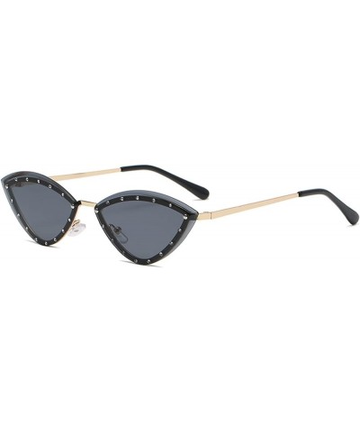Triangular Cat-Eye Diamond-Studded Women's Sunglasses, Outdoor Holiday Beach Glasses (Color : A, Size : Medium) Medium A $11....