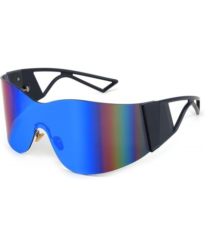Vision Oversized Futuristic Sunglasses,Wrap Around Shield Fashion Shades,Y2k Fashion Trendy Rimless Sun Glasses C2 $11.96 Rim...