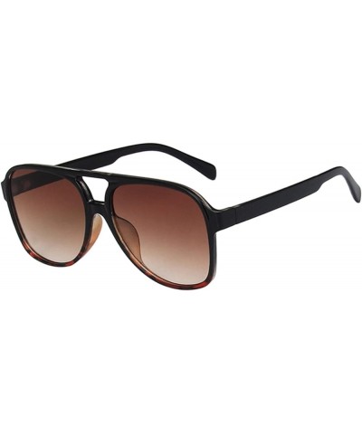 Fashion Sunglasses Women's and Men's Retro Oversized Style Multicolor Square Sunglasses Brown $9.34 Square