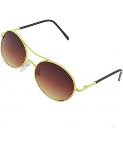Qtqgoitem Double Bridge Yellow Full Frame Plastic Metal Arm Sunglasses (Model: f4a ee0 7e4 f32 416) $8.05 Designer