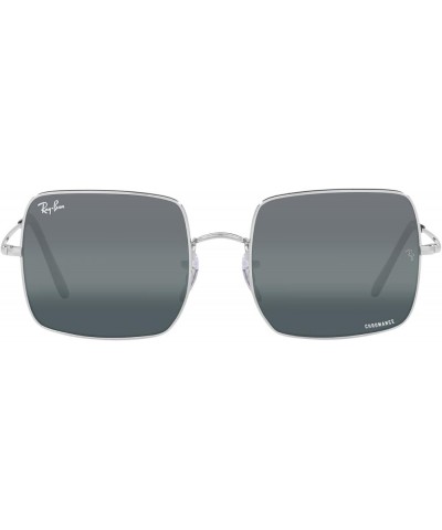 Women's Rb1971 Square Sunglasses Silver/Blue Mirrored Polarized $46.66 Oversized