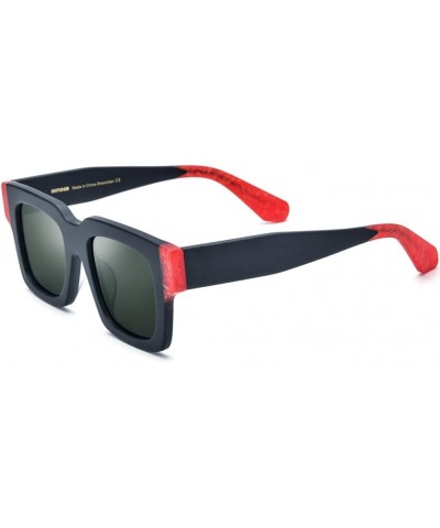 Matte Acetate Vintage Retro Square Polarized Sunglasses for Men UV400 UV Protection Sun Glasses 9288t Matte Black $24.93 Square
