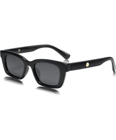 Fashion Rectangular Retro Chunky Sunglasses for Men and Women Shades SJ2134 Xc1 Black Frame/Grey Lens $8.95 Rectangular